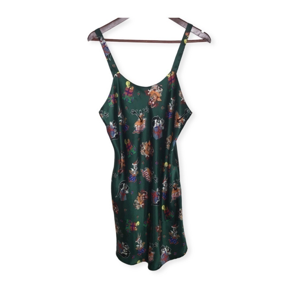 Vintage 90’s Looney Tunes Christmas Slip Dress Size Medium.